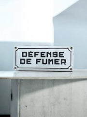Plaque émaillée défense de fumer