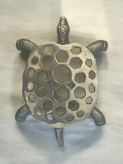 Dessous de plat tortue métal argenté