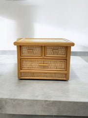 Petite boîte à bijoux en bambou et  osier