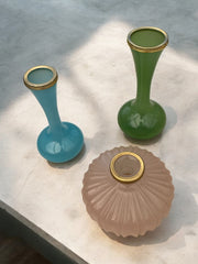 Trio de soliflores en opaline de Murano