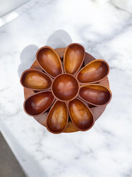 Grand plateau apéritif marguerite en teck