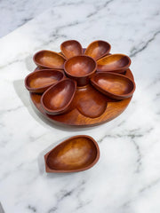 Grand plateau apéritif marguerite en teck