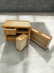 Petite boîte à bijoux en bambou et  osier