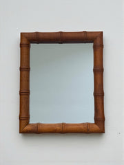 Miroir effet bambou en bois