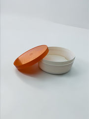 Grande boite de rangement en plastique orange années 70