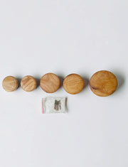 5 grandes patères en bois massif pour porte manteaux minimaliste