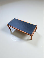 Table basse en chêne et ardoise scandinave années 60