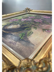 Grande peinture sur toile cadre doré