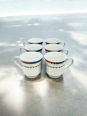Ensemble de 6 tasses wellco Krefeld style Memphis en céramique