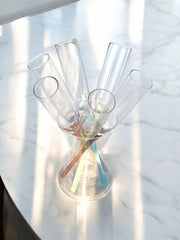 Bouquet de six flûtes à champagne tige colorée