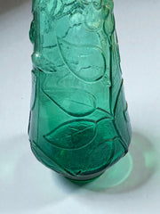 Grande bouteille ou carafe décorative verre vert, verre empoli, Italie, 1970