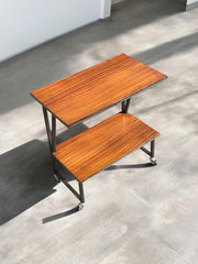 Chariot ou console en teck 1960 structure métallique noire