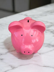 Grande tirelire cochon rose en céramique