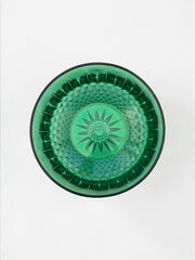 Ancien saladier Arcoroc France en verre vert émeraude