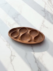 Plat apéro en teck années 60