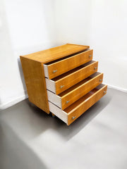 Commode vintage 4 tiroirs poignées dorées