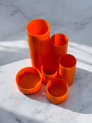 Organisateur de bureau vintage orange