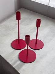 Trio de bougeoirs rouges ikea années 90