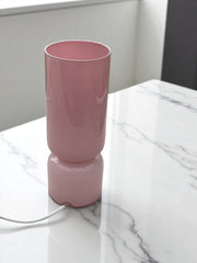 Lampe rose pastel opaline années 80-90
