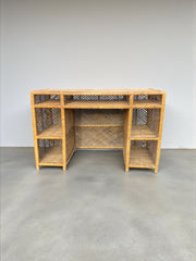 Bureau vintage en rotin années 60/70