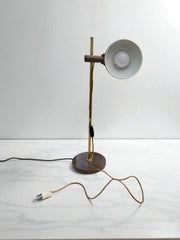 Grande lampe de bureau Veneta Lumi laiton et brun