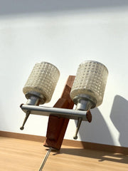 Applique murale teck et verre années 60