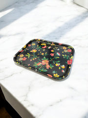 Ancien grand plateau motif floral