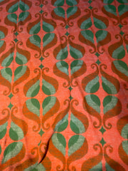 Couverte laine orange et verte vintage