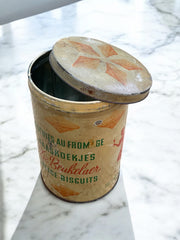 Ancienne boîte à biscuits De Beukelaer en métal