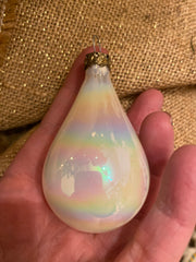 Six très anciennes boules de Noël vintage irisées en verre