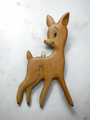 Trio d’animaux en bois vintage à accrocher