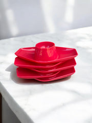 5 coquetiers rouge en plastique DBP Antwerp