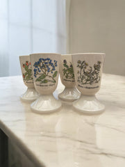 4 tasses mazagrans motif botanique