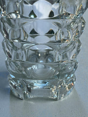 Vase en verre motifs géométrique verre moulé années 60-70