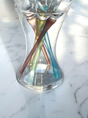 Bouquet de six flûtes à champagne tige colorée