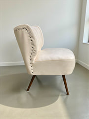 Fauteuil cocktail 1950/60 blanc crème