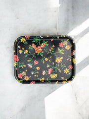 Ancien grand plateau motif floral