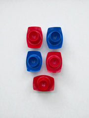 5 coquetiers vintage rouge et bleu
