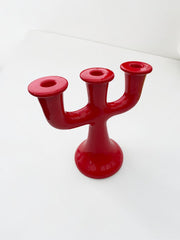 Candélabre « tree » rouge céramique 1970 par Märta Grunditz pour Guldkroke, Suède