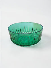 Ancien saladier Arcoroc France en verre vert émeraude