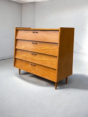 Armoire à chaussures de style commode en bois années 60 pieds compas