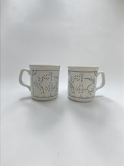 Duo de tasses de la manufacture Boch. Décor 