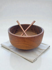 Saladier vintage milieu du siècle bois scandinave