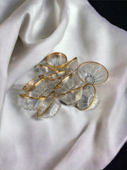 12 coupelles en verre bord doré et un plus grand