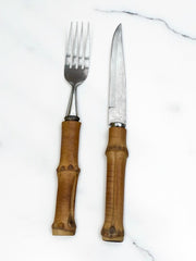 12 couverts bambou inox années 70