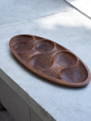 Plat apéro teck 1960 design scandinave danois Laur Jensen