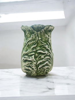 Vase vintage en barbotine chou
