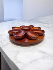 Grand plateau apéritif marguerite en teck