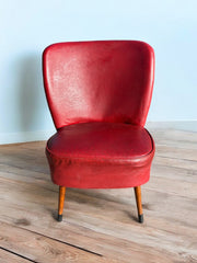 Fauteuil cocktail rouge 1950
