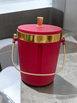 Très grand seau à glaçons rouge vintage